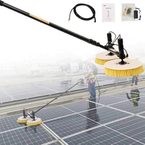Robot de limpieza de paneles solares con varilla telescópica de doble cabezal fotovoltaico para una limpieza eficiente (3,5 m)