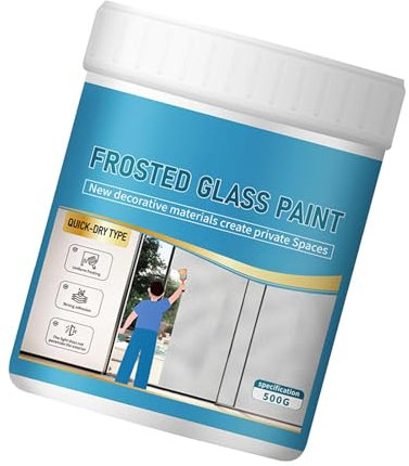 Pintura de vidrio esmerilado, pintura de privacidad impermeable de 500 g, pintura a base de agua para ventana, spray de privacidad para glaseado de vidrio, pintura de seguridad para ventana, ducha,