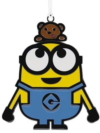 Hallmark Bob the Minion Moving Metal Ornament, Minions Tree Decoration, Metal Hanging Ornament, Hanging Ornament, Gifts for Christmas, Despicable Me