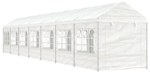 ShGaxin Pavillon mit Dach Weiß 15,61x2,28x2,69 m Polyethylen, Gartenpavillon, Faltpavillon, Pergola, Partyzelt, Standmarkise, Sonnenzelt, Garten Pavillion, Grillpavillon3155483