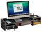Monitorständer aus Holz mit Stauraum und abschließbarer Schublade, Büro-Desktop-Nizer für Computer, Drucker, PC, TV, Schwarz, Holz, Schreibtisch-Regal, Plattform