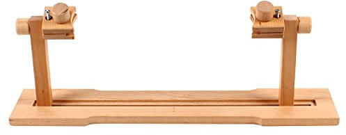 Stickrahmen Halterung aus Holz, Stickrahmenhalter mit 360° Drehbare Stickrahmen und Verstellbare Abstand, Holzsammlung Halterung für Kreuzstich, Handarbeiten, Stickprojekte