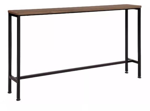 Générique Console en Verre pour Couloir, Table d'entrée Fine, Pieds réglables, Table de canapé étroite en C avec étagères de Rangement en Bois et Cadre en métal Industriel, 100 x 20 cm
