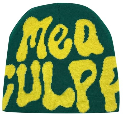 Y2k Beanie Mütze Herren Damen Teenager Y2k Cap Warm Sportmütze Bedruckter Hut für Freizeitaktivitäten Slouchy Beanies und Strickmützen für Unisex