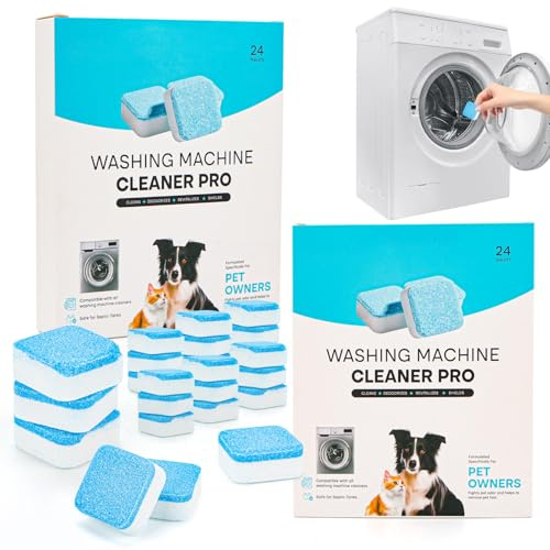 Waschmaschinenreiniger Tabs 48 Stück für Haustierbesitzer,extra stark gegen Geruch & Kalk - Waschmaschinen Reiniger mit Formel für Tiefenreinigung - Waschmaschine Hygiene Reinigung