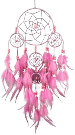 Traumfänger 2PCS Dream Catcher Wandbehang Home Decor Große Dreamcatcher Innen Wohnzimmer Kunst Ästhetische Dekoration(Pink)