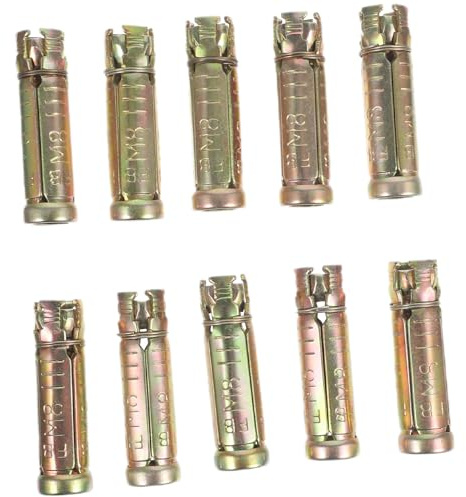 OUNONA 10 pièces Acier Boulons à Expansion pour Béton Kit Chevilles Ancrage Drop-in pour Fixation Solide Briques Pleines Blocs et Pierre Naturelle