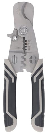 Spacnana Abisolierzange, Verstellbare Abisolier- und Crimpzange für 12 14 16 18 AWG, CR-V-Stahl mit PVC-Griff für Elektriker und Heimwerker
