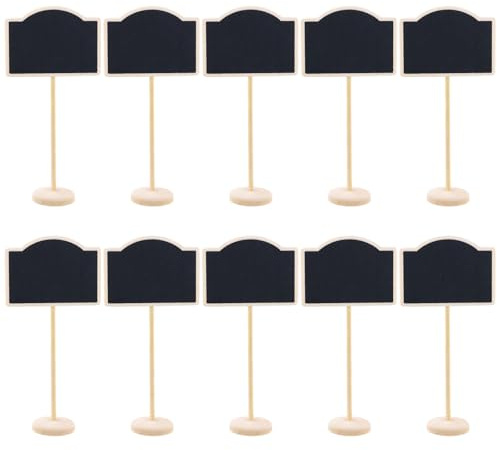 10 Pezzi Etichette per Piante - Mini Lavagnette con Cavalletto in Legno | Marcatori Piante, Piccole Lavagne Da Scrivere, Nere Lavagna Gesso, Targhette per Giardino Segnaposto Decorazione Feste