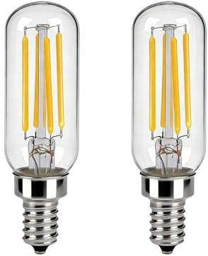 ingoodtle 2 Pack E14 Cooker Hood Light Bulbs Cool White 6000K 400LM, T25 4W LED Bulb 40W Incandescent Replacement, Small Edison Screw Extractor Fan Bulbs, SES Cooker LED Filament Bulb, Not Dimmable