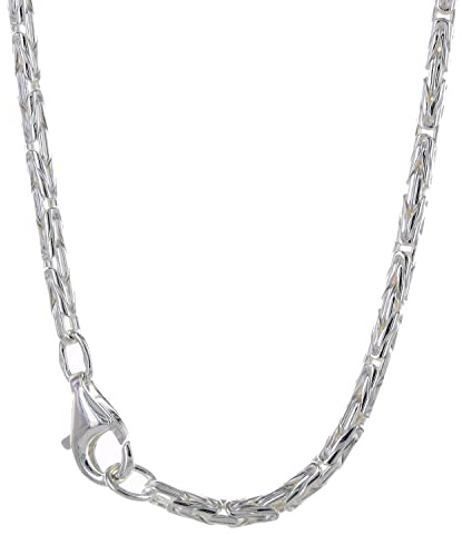 Silberkette Königskette Breite 2,3mm - 925 Silber, Kettenlänge:55 cm Unisex