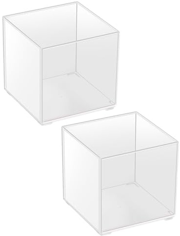 MAGICLULU 2 Stück Transparentes Terrarium Pflanzgefäß mit Deckel Quadratischer Hydrokultur für Sukkulenten Mikrolandschaft Selbstgemacht und Tischdekoration