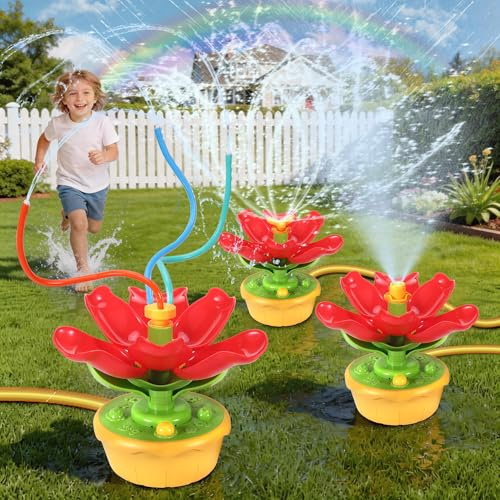 Wassersprinkler für Kinder, Outdoor Wasserspielzeug mit Wackelschläuchen | 3 Sprühmuster, Sommer lustiger Rasensprenger für Garten, Hof, Jungen Mädchen ab 3 4 5 6 7 8 9 Jahren