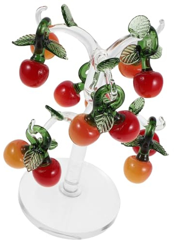 BCOATH Árbol de Cerezo de Cristal Rojo Hecho a Mano para Decoración de Casa y Obsequio de Inauguración Simbolizando Riqueza y Prosperidad