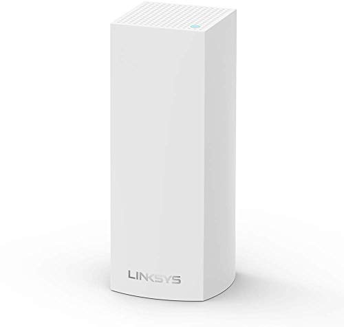 Linksys Velop WHW0301 Sistema WiFi 5 mesh Tri-Band AC2200, router WLAN, range extender con 175 m² di copertura, supporto per 20 dispositivi, 2 porte Ethernet, Confezione da 1, Bianco