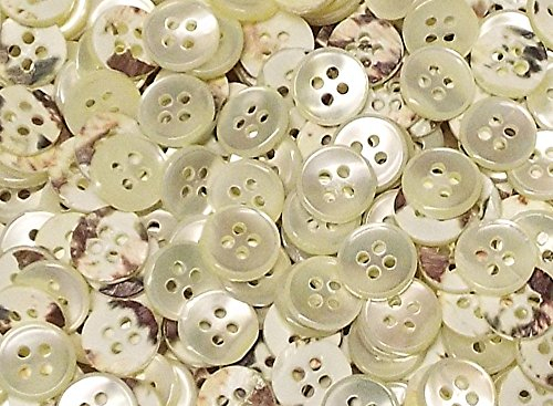 50 Echt Perlmutt Hemden Knöpfe 10 mm natur