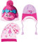 Trolls Winter Mütze Gr. 52 + Rosa Pink Fleece Chapka Pudelmütze Kinder NEU (52, Motiv 1 mit Bommel)