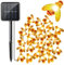 Honeybee String Lights, 21ft Solar Powered 30 LEDs Light, Waterproof Fairy Lights, Bumble Bee Shape Decor for Outdoor, Garden, Party, Wedding, Patio, Xmas Decoration (Warm White)