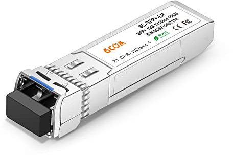6COMGIGA 10G SFP+ Transceiver, 10GBase-LR LC Single-Mode-Modul für Ubiquiti UF-SM-10G und andere offene Schalter, 1310 nm, 10 km