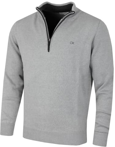 Calvin Klein Mens Cotton Sweater - Silver - S