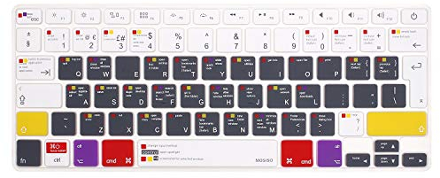 MOSISO EU/UK Keyboard Cover Compatible with MacBook Air 13 inch A1466 A1369 2010-2017&Compatible with MacBook Pro 13/15 inch (with/Without Retina Display, 2015 or Older Version), Mac OSX