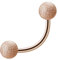Treuheld® | 1,2mm x 8mm Piercing Banane | Kugeln 4mm | Chirurgenstahl 316L | Roségold | Curved Barbell/gebogener Stab für Augenbraue, Bauchnabel