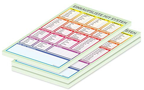 PRICARO Einkaufsliste System, magnetisch, bunt, A5, 25 Blatt, 3 Stück