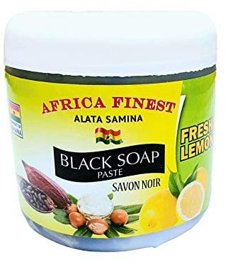 Africa Finest Natural Black Soap Paste (Fresh Lemon) (Exfoliate & Hydrate Skin) 450g