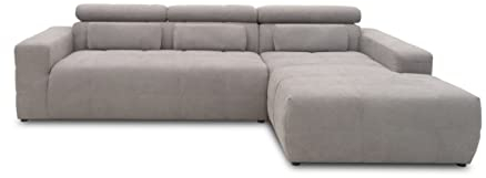 DOMO. collection Ecksofa Brandon, Sofa mit Rückenfunktion in L-Form, Polsterecke, Eckgarnitur 285 x 175 x 98 cm (BxTxH), grau