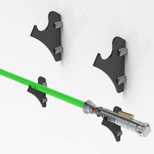 Lichtschwertständer, an der Wand montierter Lichtschwertständer, geeignet für FX-Lichtschwertständer, Schwerter, Lichtschwert und Star Wars-Lichtschwert 1 Paar (schwarz)