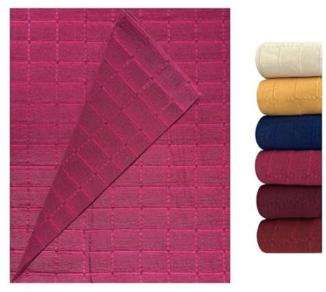 GFD - Colcha Multiusos Clásica para Sofá y Cama Algodón Poliéster, Manta Foulard Cómoda y Suave, Plaid para Cama Colores Vivos, Cubrecama, Cubre sofá (Fucsia, 180 x 270)