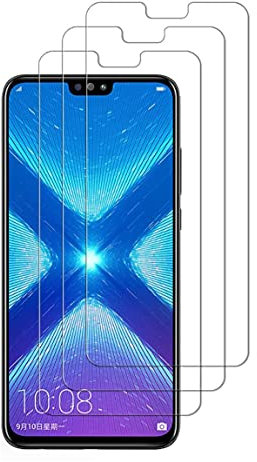E-Hamii Protector de pantalla compatible con Huawei Honor 9X Lite/Honor 8X,[Resistente a los arañazos, sin burbuja], [3 Pack] Protector de cristal templado para Huawei Honor 9X Lite/Honor 8X