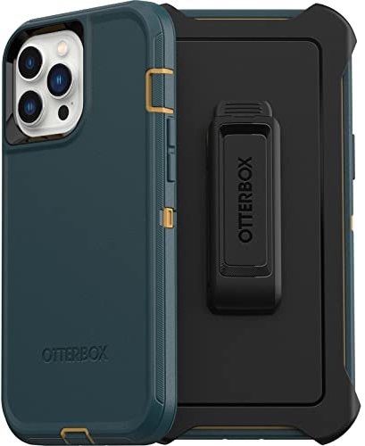 OtterBox Defender Series Green iPhone 13 Pro Max & iPhone 12 Pro Max Case, Slim Yet Tough, Wireless Charging Compatible, Kickstand