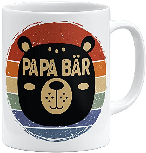 OM3® Tasse Papa Ours | Tasse en céramique | 325 ml | Imprimé des deux côtés | Blanc