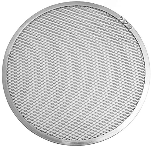 FM PROFESSIONAL Bandeja de horno en aluminio redonda perforada o retina redonda para hornear pizzas, enfriar repostería y descongelar alimentos, 35x35x0,3cm, 1ud.