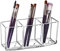 QH-Shop Organizador de Brochas de Maquillaje Organizador de Maquillaje Transparente con 3 Compartimentos Caja para Cosméticos para Cepillos Delineador de Ojos Lápiz Labial