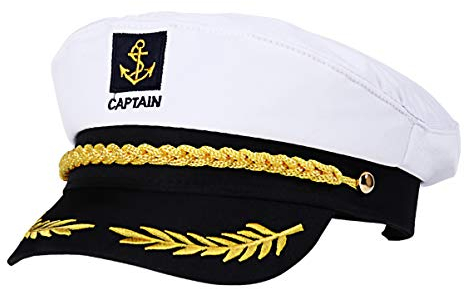 VALICLUD Erwachsene Sailor Hut Einstellbar Schnappverschluss Captain Hat Marine Admiral Captain Kostüm Cosplay Sailor Hüte