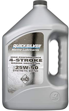Quicksilver 858084QE1 Hochleistungsfähiges Synthetic Blend 4-Takt-Öl – SAE 25W50 – 4 Liter Flasche