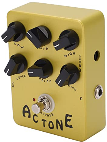LiebeWH Amp Pedal Metal Gitarreneffekte Simulation Verstärkereffekte Analog mit 6 Knöpfen für Vox AC30 Classic British Rock Sound
