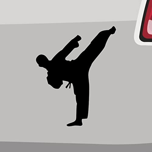Stickerfreaks - Taekwondo Aufkleber - 6 Größen, 21 Farben - Kämpfer, Karate, Sport, Judo, Japan, Kampf - Schwarz, Vinyl, Outdoor, Martial Arts, Aufkleber