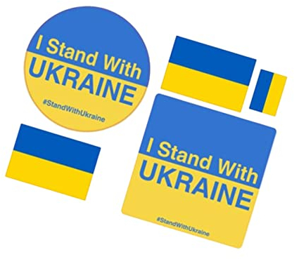 Joliy Ukraine Flagge Auto Stoßstange Aufkleber, PVC Ukraine Amerikanische Flagge Auto Fenster Aufkleber | Putin Save Ukraine Ukraine U&A Zeichen Decals, Stop the War, Stop the War