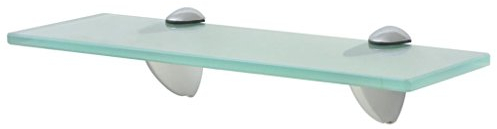 Estante de cristal templado con base de metal, montaje en pared, estante de pared de cristal transparente para baño o cocina, 30 x 10 cm, grosor 8 mm, carga 10 kg
