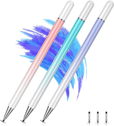 Pennino capacitivo per touch screen (3 pezzi), disco magnetico ad alta precisione, penna stilo universale per iPad, compatibile con Apple/iPhone/iPad/Android/Microsoft Tablet e tutti i touch screen