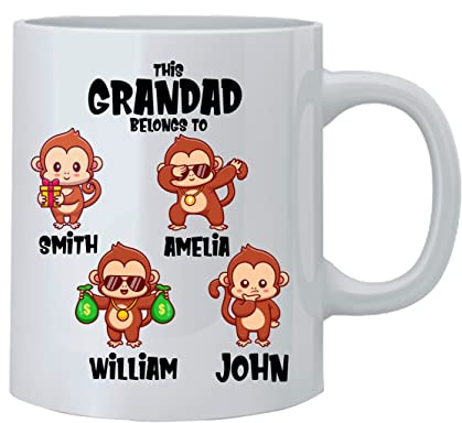 Gift Hub - Printed Maniacs Personalised Mug Or Can Be The First Fathers Day Mug - Cute Dad Mug Great Gift for Dads Christmas - Birthday - New Born - This Grandad Belongs to