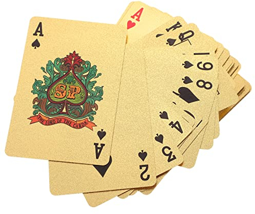 Toyvian Chinesisches Tierkreiszeichen Gold Pokerkarten Hochflexible Deckkarte Neuheit Pokerspiel Tools für Travel Bar Pub Family Party Bevorzugt Chinesischer Zodiac Goldene Pokerkarten