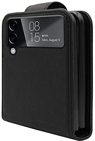 CEKA TECH Coque pour Samsung Galaxy Z Flip 3, Pochette Protection Etui Housse Premium,Fermeture Magnétique,Flip Case Compatible avec (Samsung Galaxy Z Flip 3, Noir)