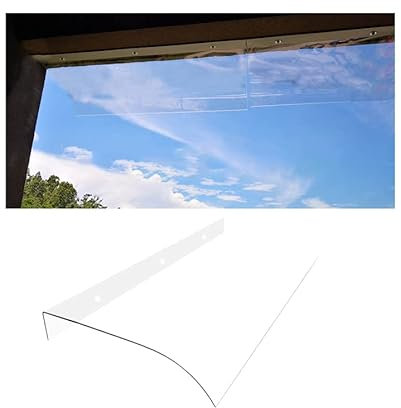 ZXCVASDF Window Awning Door Canopy, Polycarbonate Cover Front Door Outdoor Patio Awning Canopy UV Rain Snow Sunlight Protection Hollow Sheet, Facade Installation,50 * 350cm/19.6 * 137.7in