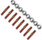 Set di Bulloni per Collettore di Scarico, 8 Pezzi M8 1.25 Kit di Prigionieri Filettati 8 Mm in Lega di Metallo Resistente Ad Alta Pressione Collettore di Scarico Bullone Bulloneria Bulloneria
