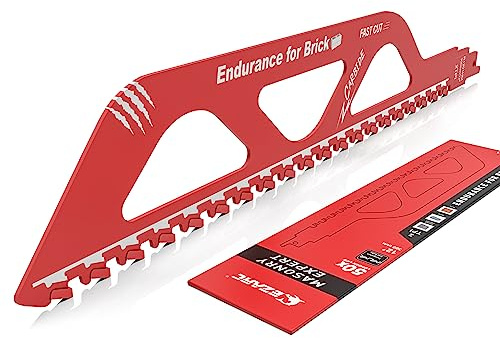 EZARC Demolition Masonry Reciprocating Saw Blades, 2 TPI Carbide Teeth Recip Saw Blade for Cutting Porous Concrete, Bricks, Fiber Cement, Cinder Block 12-inch
