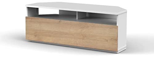 RO&CO Sonorous TRD-100 Boak Eck-TV-Schrank, 100 cm breit, Weiß/Eiche